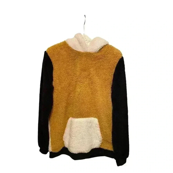 Women's Multicolor Sherpa Hoodie Size M Casual Winter - Picture 1 of 3